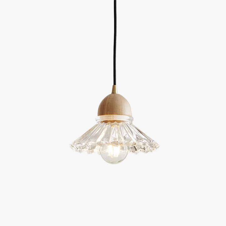 Valentina Rétro LED Suspension Bois Verre Salon/Chambre À Coucher - Neutralighting