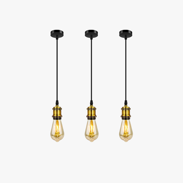 Silva Rétro LED Suspension Noir/Or Métal Verre Chambre À Coucher - Neutralighting