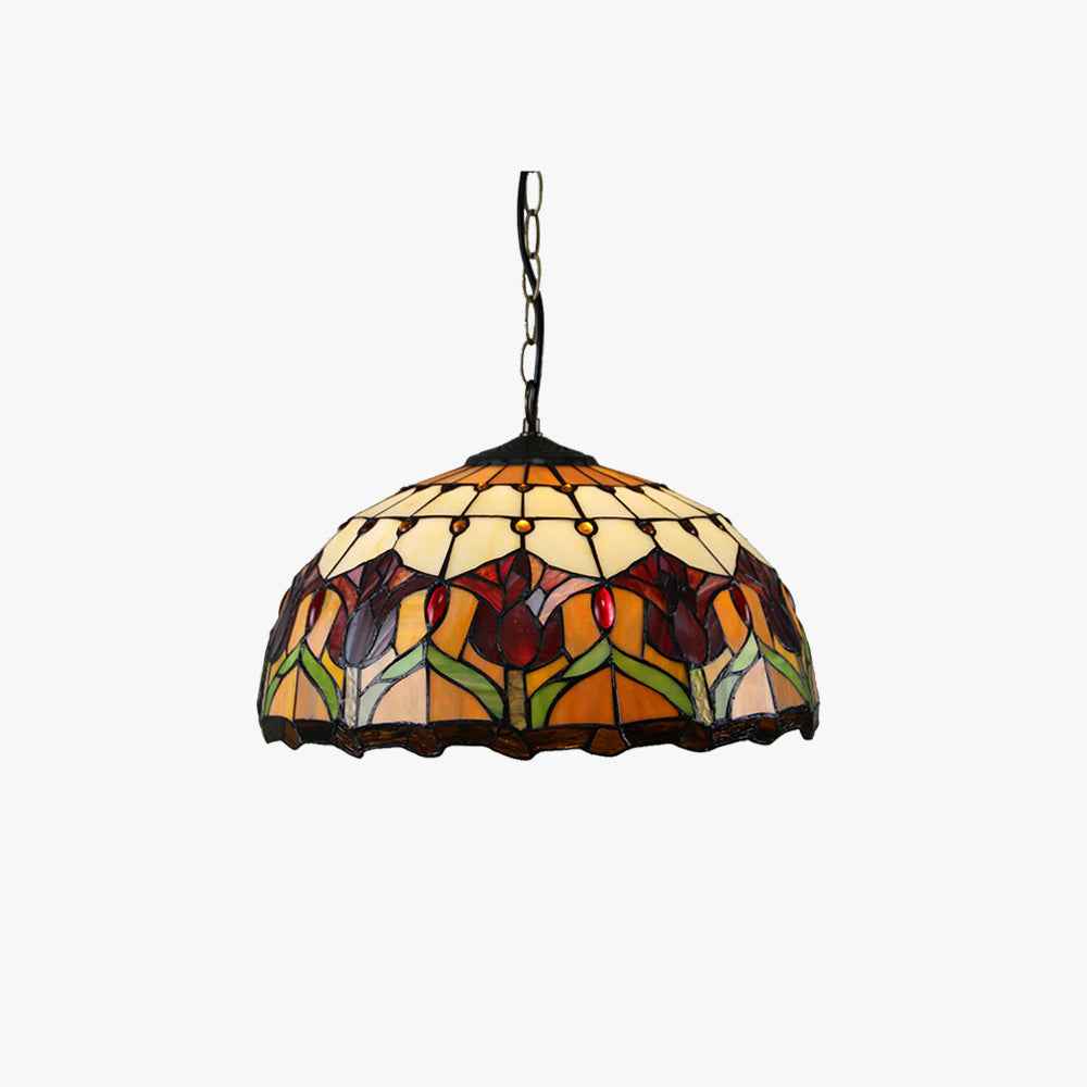 Tiffany Rétro Rond Colorée Suspension Verre Chambre À Coucher/Bar - Neutralighting