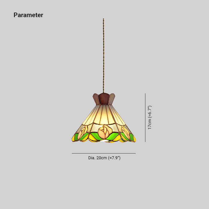 Tiffany Design LED Fleur De Cône Suspension Blanc Bar/Chambre À Coucher - Neutralighting