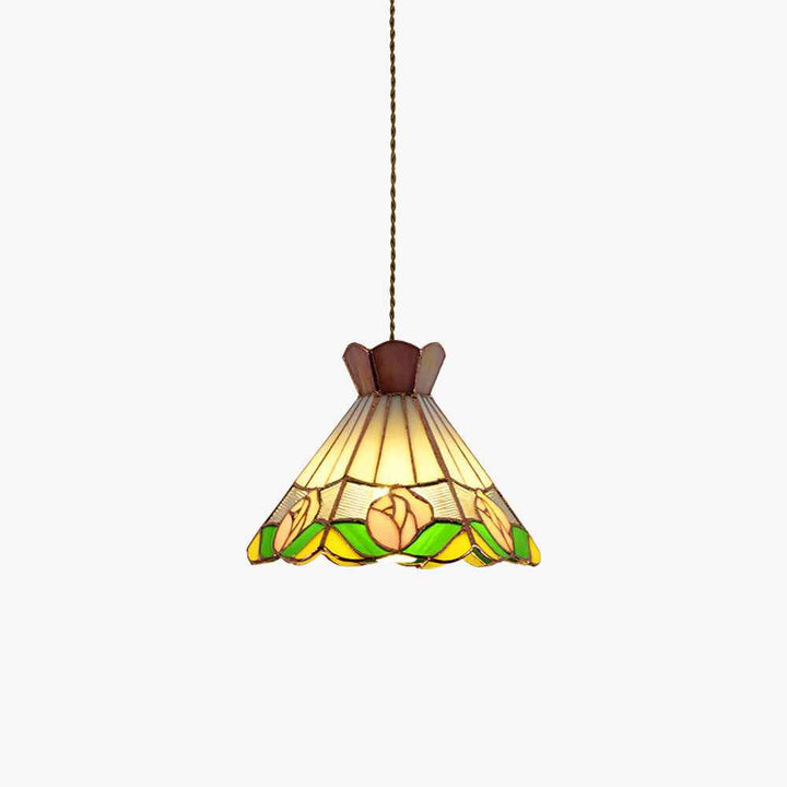 Tiffany Design LED Fleur De Cône Suspension Blanc Bar/Chambre À Coucher - Neutralighting