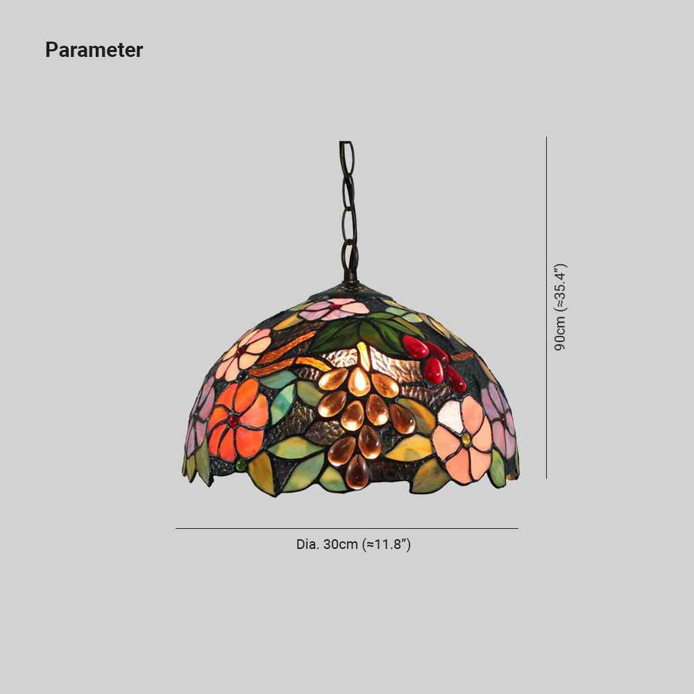 Tiffany Rétro LED Suspension Fleurs Verre Salle À Manger - Neutralighting