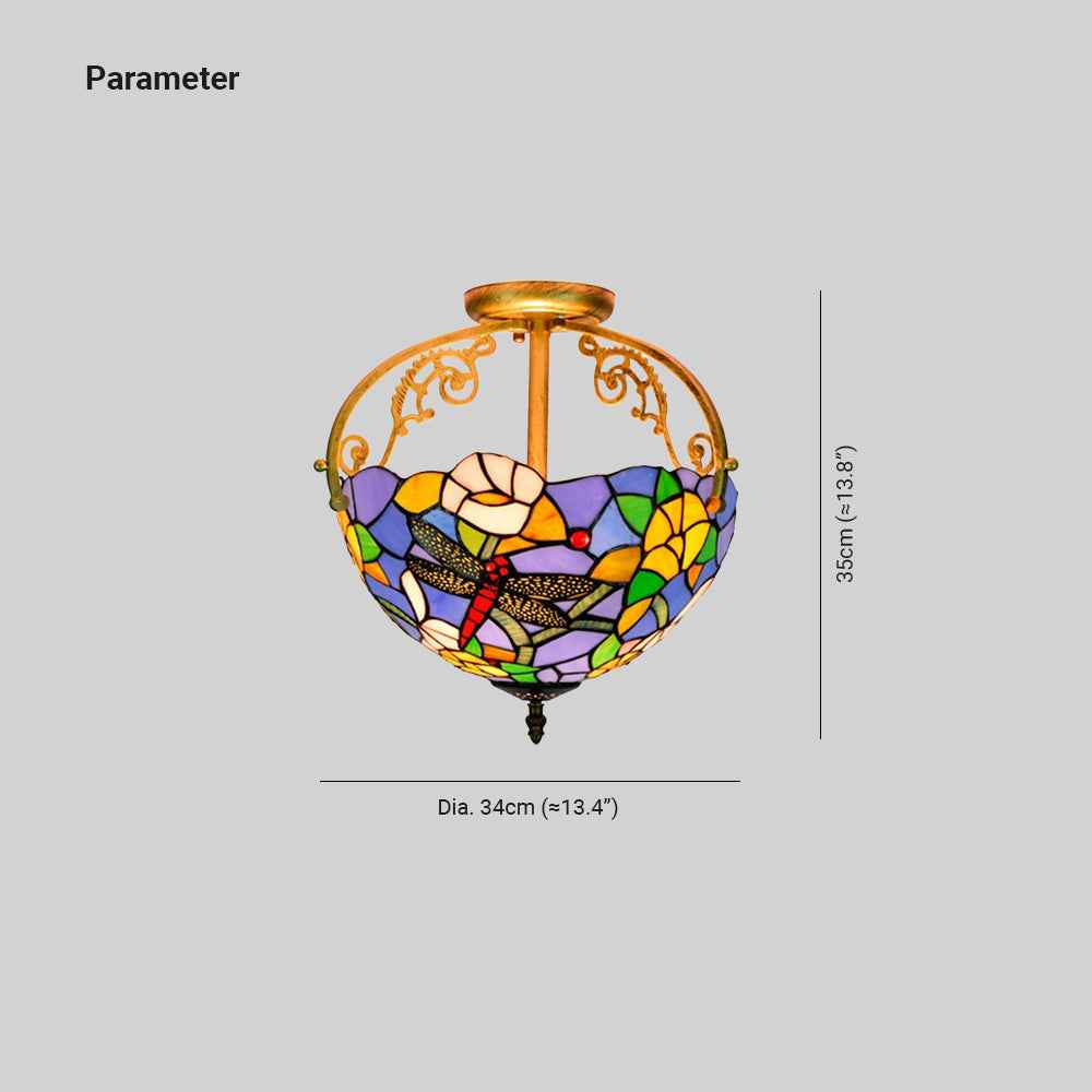 Plafonnier Tiffany Verre LED V17