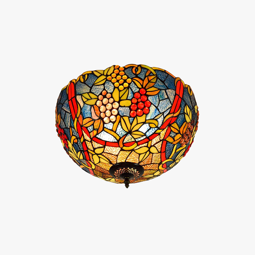 Tiffany Vintage LED Plafonnier Métal/Verre Chambre À Coucher - Neutralighting