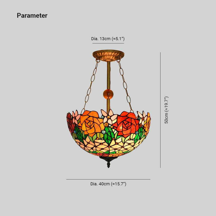 Tiffany Vintage LED Suspension Verre Chambre À Coucher - Neutralighting