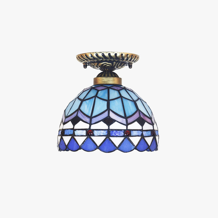 Tiffany Vintage LED Plafonnier Métal/Verre Chambre À Coucher - Neutralighting