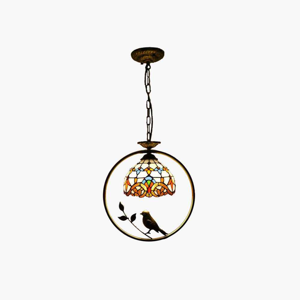 Tiffany Cottage Suspension Métal Verre Chambre À Coucher - Neutralighting