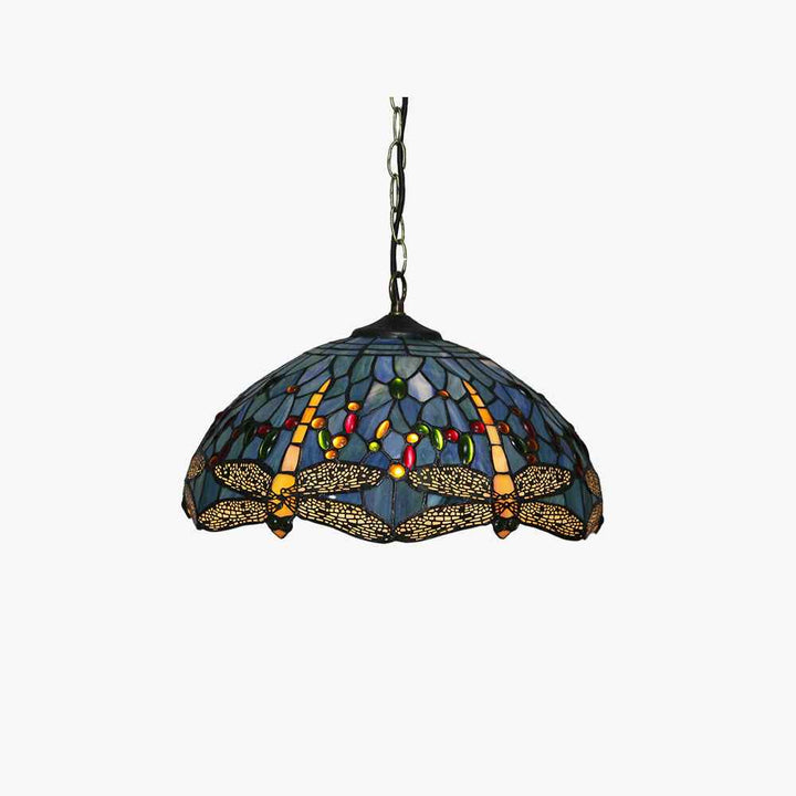 Tiffany Vintage Suspension Tachée Métal Verre Bol Chambre À Coucher - Neutralighting