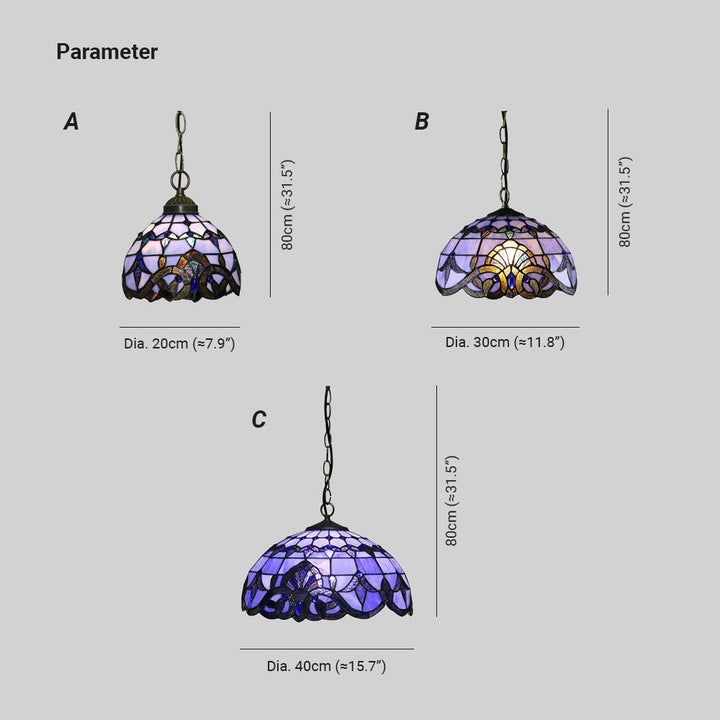Tiffany Vintage LED Suspension Métal/Verre Chambre À Coucher - Neutralighting