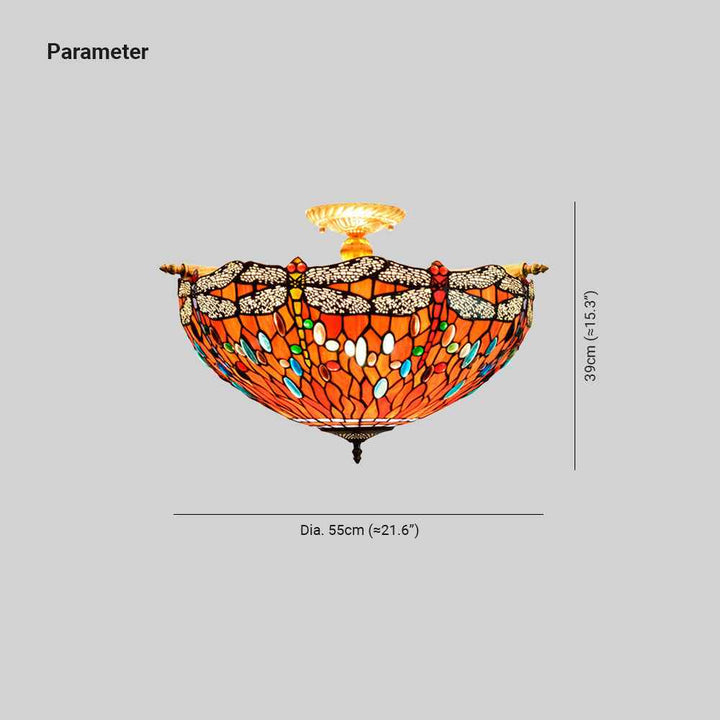 Plafonnier Tiffany en Verre – Design Plafonnier Contemporain