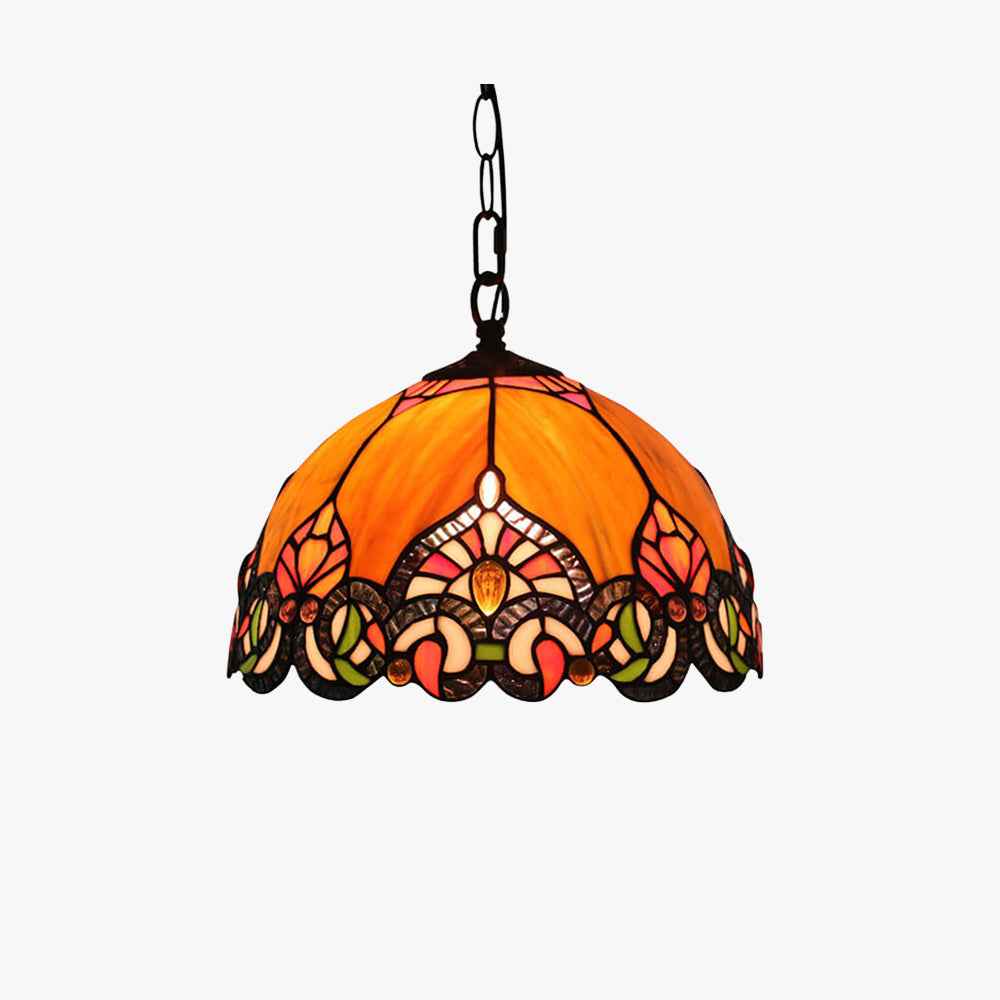 Tiffany Vintage Dôme Suspension Tachée Verre Salon - Neutralighting