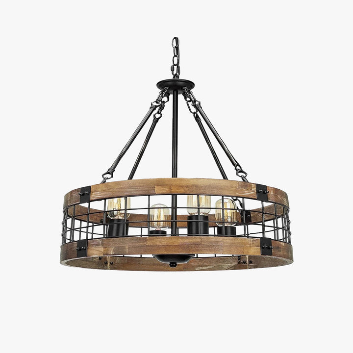 Silva Industriel LED Suspension Bois Métal Salon - Neutralighting