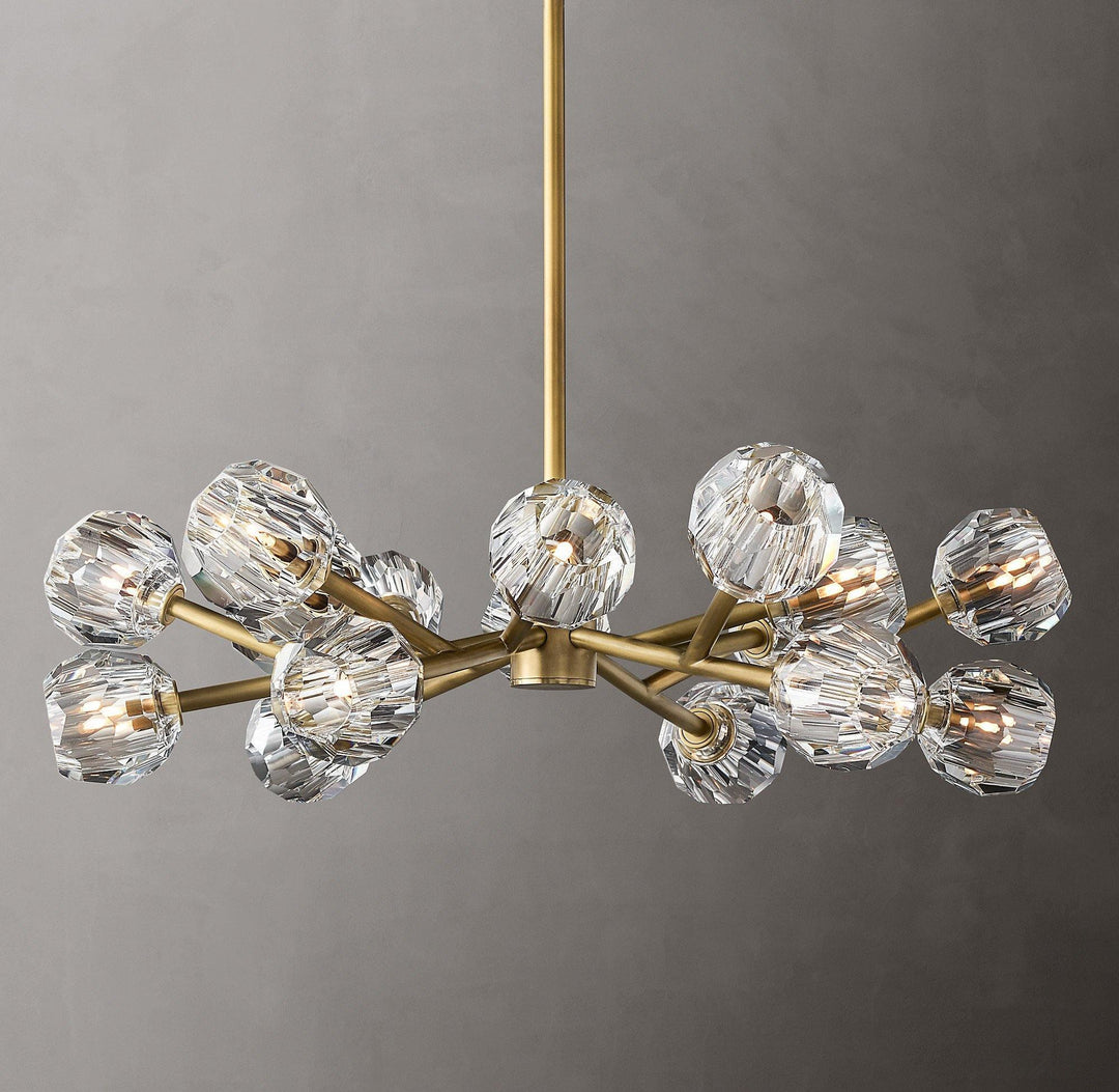 Lustra Suspension Lampe Boule en Cristal et Laiton en Grappe - Neutralighting
