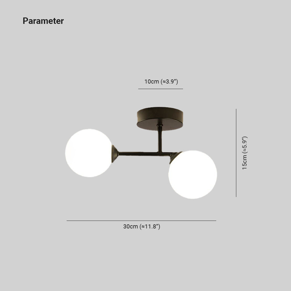 Valentina Plafonnier Rond Moderne, Métal/Verre, Noir/Doré, Salon - Neutralighting