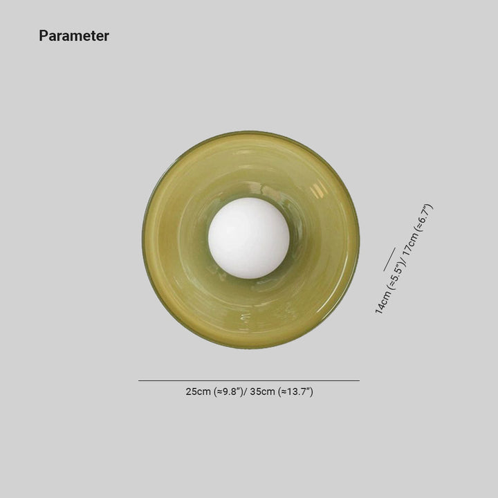 Jess Plafonnier Dôme Moderne. Verre/Métal. Blanc/Vert/Orange. Salon - Neutralighting