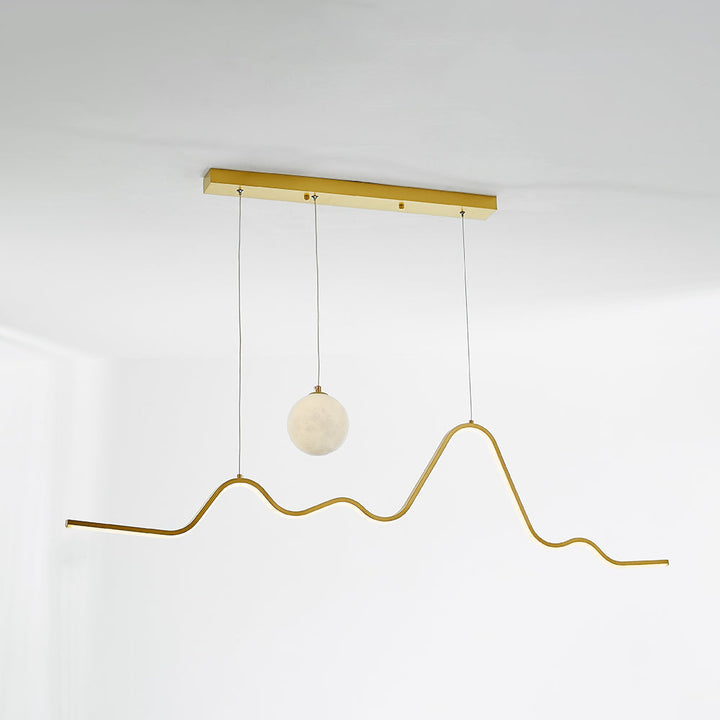 Arisha Suspension Linéaire Naturelle, Noir/Blanc/Or, Salon - Neutralighting