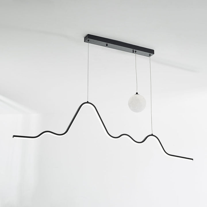Arisha Suspension Linéaire Naturelle, Noir/Blanc/Or, Salon - Neutralighting