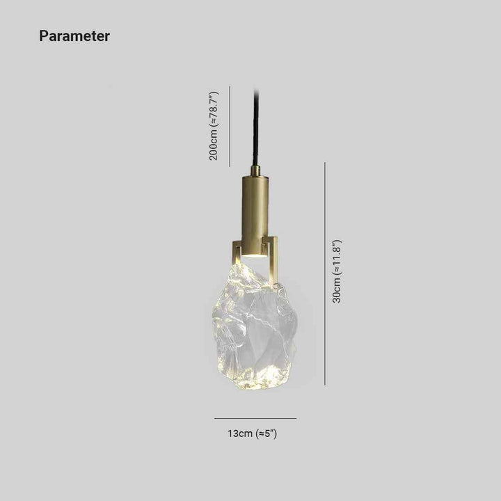 Kristy Suspension Irrégulier Géométrique, Métal/Cristal, Transparent, Chambre - Neutralighting