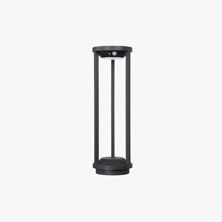 Ray Borne Extérieure Cylindrique Simple, Métal, Noir, Jardin - Neutralighting