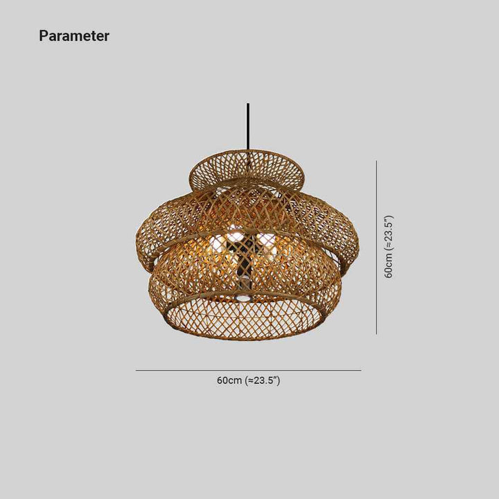 Ritta Vintage LED Suspension Marron Rotin Salon Chambre à coucher - Neutralighting
