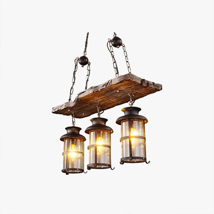 Epoch Vintage LED Lustre Métal/Verre/Bois Salon Chambre à coucher - Neutralighting