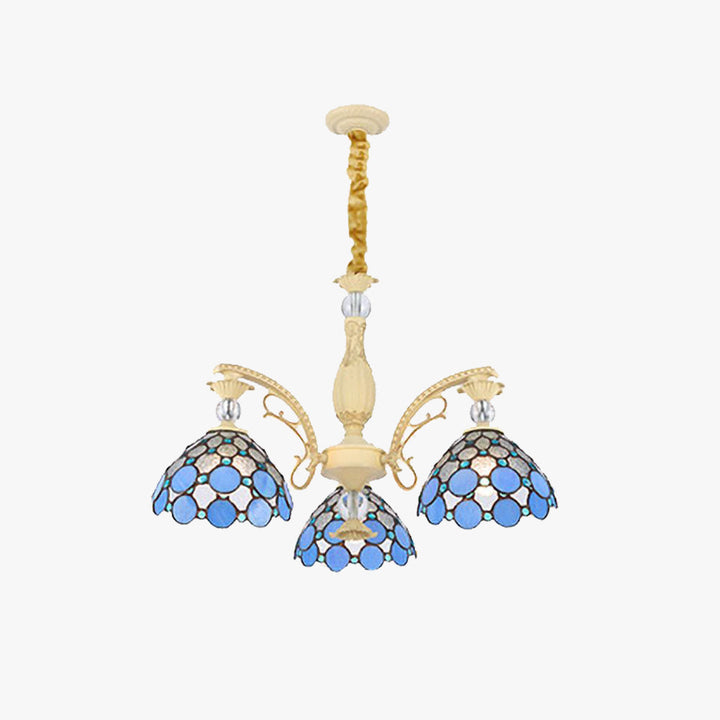 Silva Fleur Vintage LED Suspension Bleu Métal Verre Salon Chambre à Coucher - Neutralighting