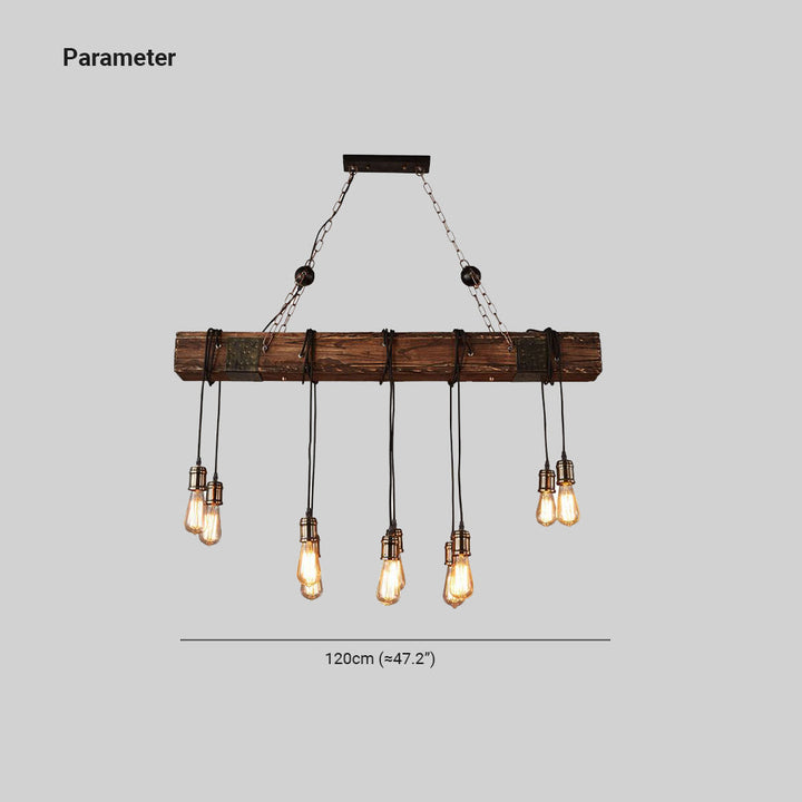 Silva Vintage LED Suspension Marron Bois Verre Salle à manger Salon - Neutralighting