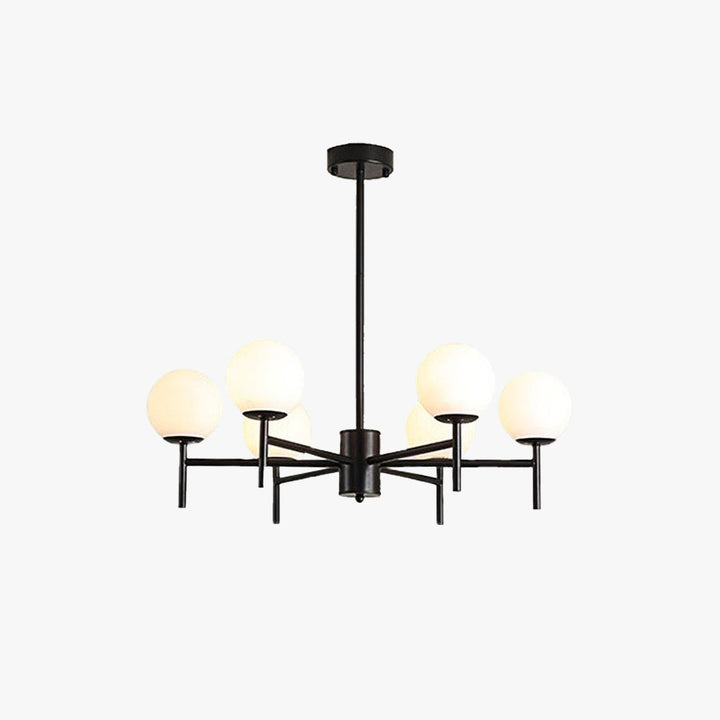 Valentina Bulle Moderne LED Lustre Noir/Doré Métal/Verre Chambre à Coucher - Neutralighting