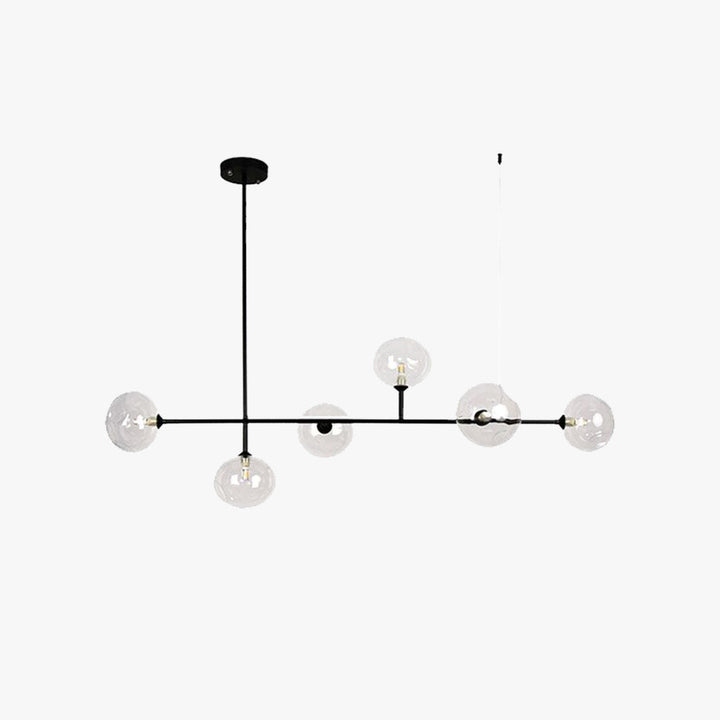 Valentina Moderne LED Suspension Noir Métal Verre Salon Chambre à coucher - Neutralighting