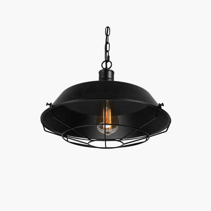 Silva Dôme Rustique LED Suspension Noir Métal Chambre à Coucher - Neutralighting