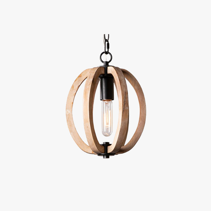 Silva Sphère Vintage LED Suspension Métal Bois Salon Salle à manger - Neutralighting