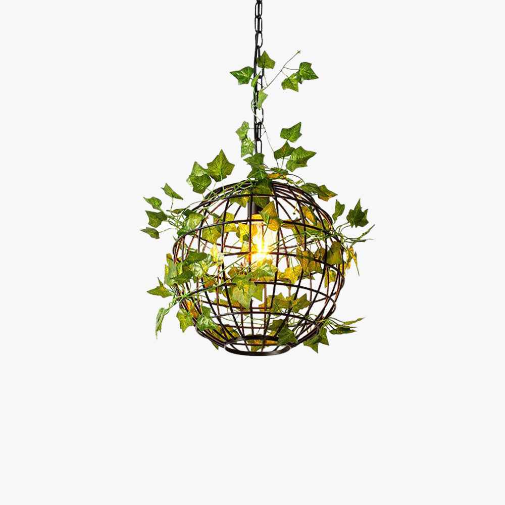Umari Globe Art Deco LED Suspension Vert Métal Salle à Manger - Neutralighting