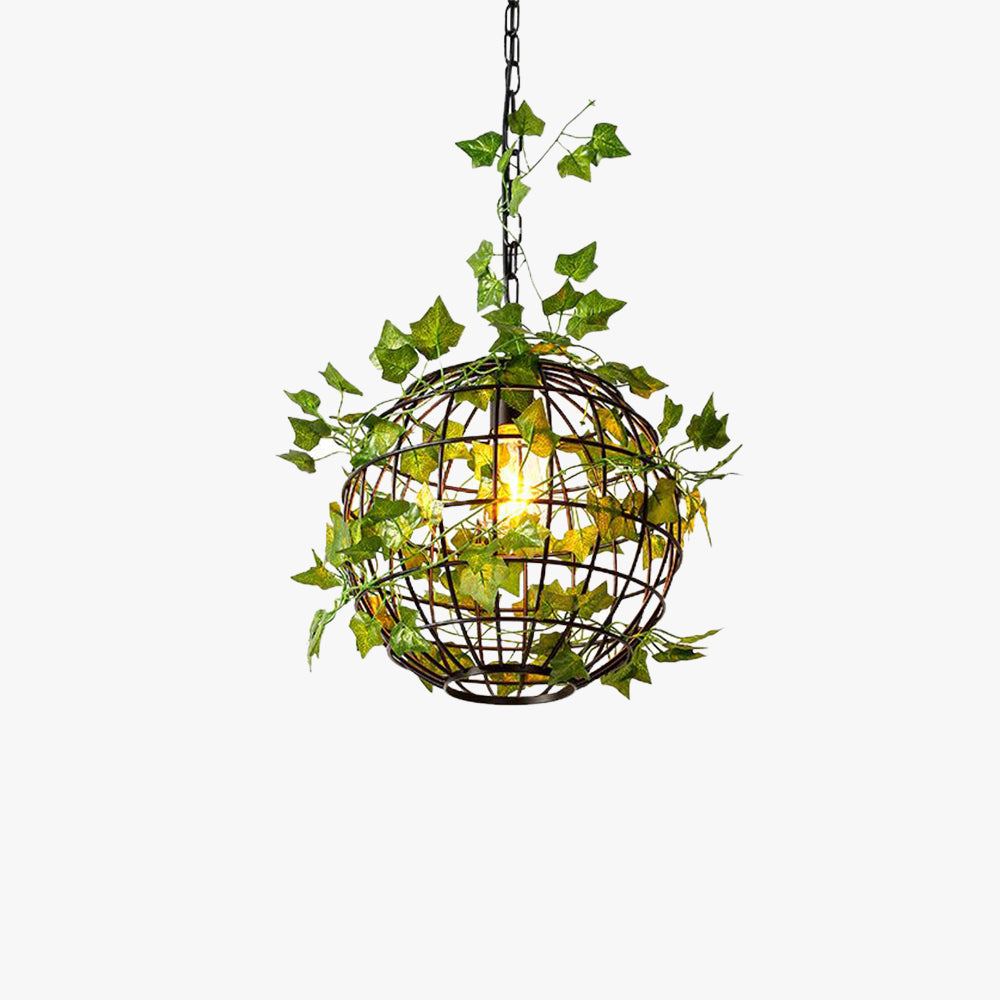 Umari Globe Art Deco LED Suspension Vert Métal Salle à Manger - Neutralighting