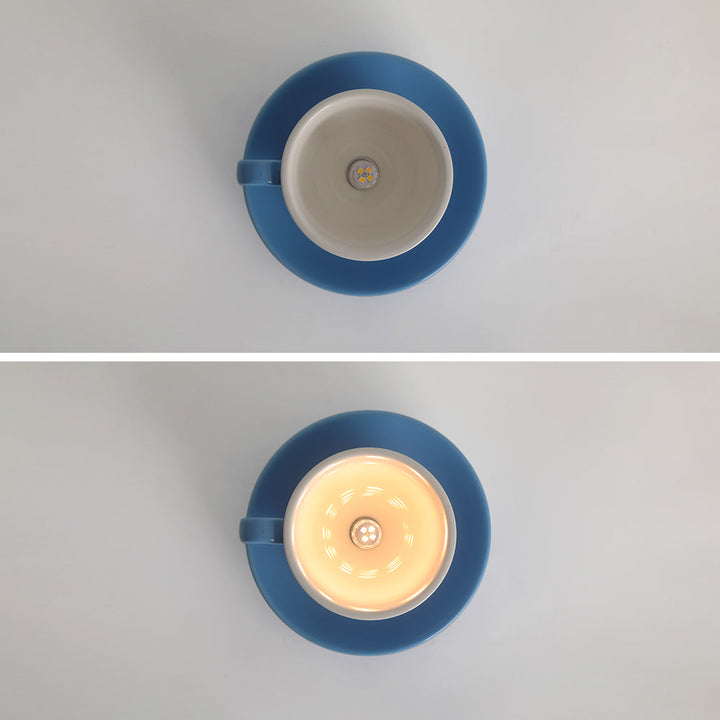 Teyo Moderne Tasses à Café Céramique Plafonnier Bleu/Rose/Jaune - Neutralighting