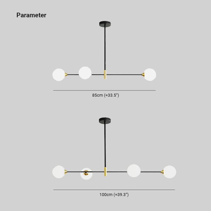 Valentina Suspension Linéaire Minimaliste, Metal/Verre, Blanc, Chambre - Neutralighting