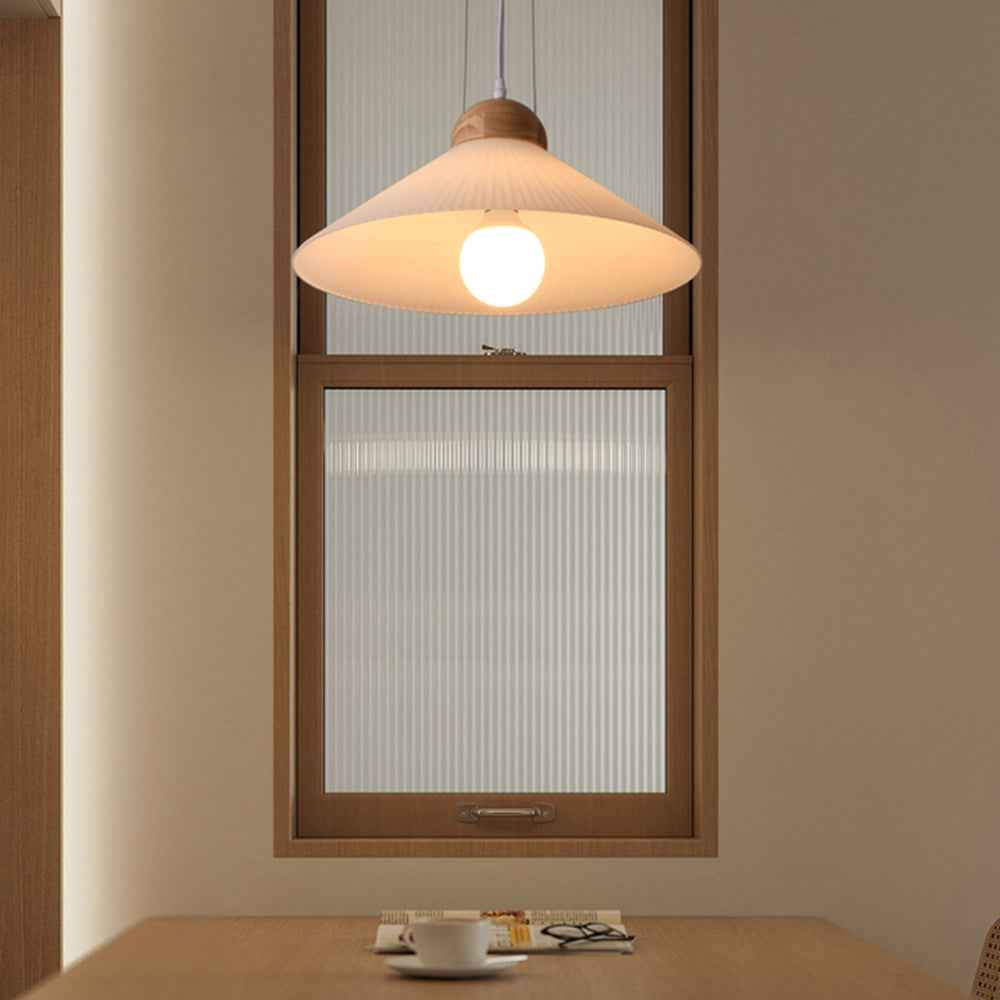Muto Suspension Bol Moderne, Bois/Verre, Marron, Salon - Neutralighting