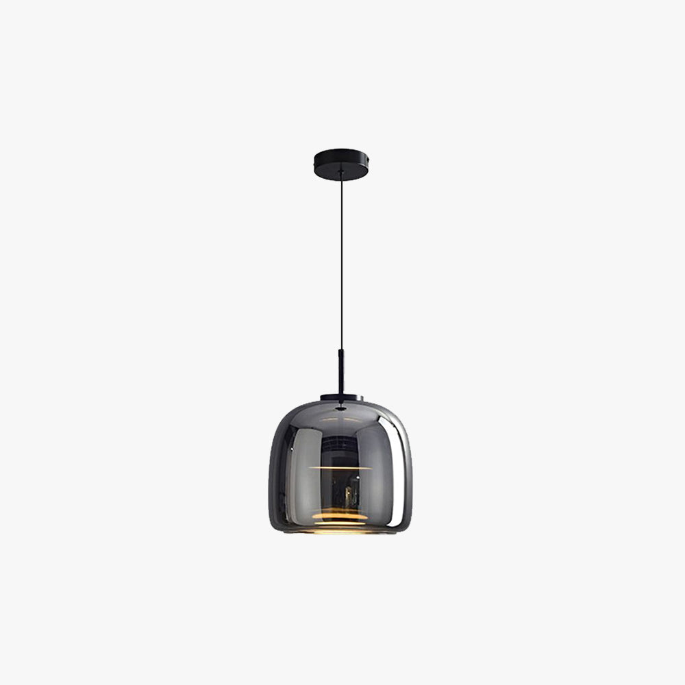 Valentina Suspension Dôme Moderne, Verre, Noir, Salon - Neutralighting