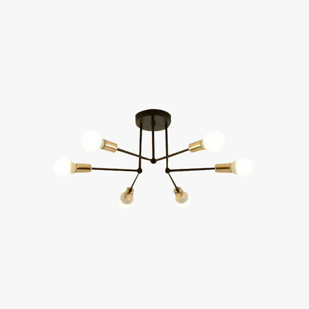 Valentina Plafonnier Linéaire Moderne, Métal/Verre, Blanc/Noir/Doré, Salon - Neutralighting