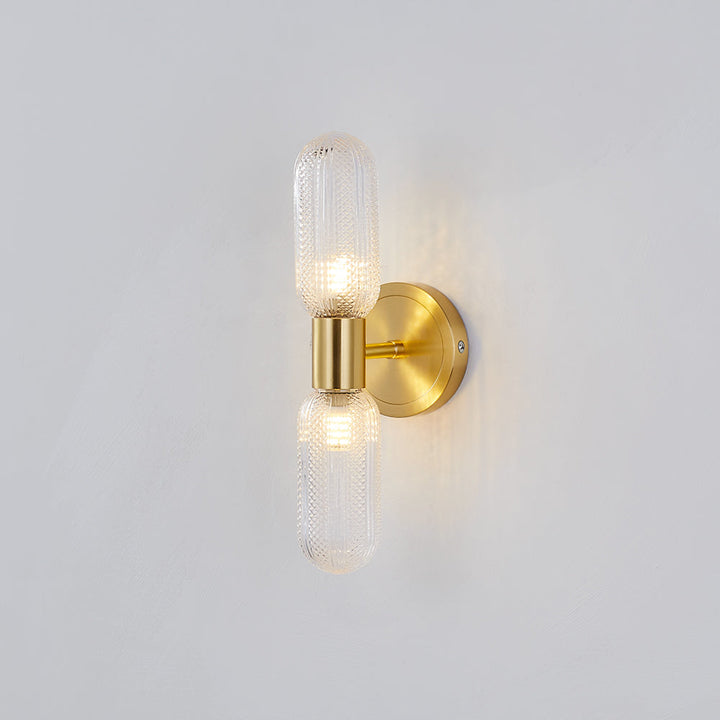 Valentina Applique Murale Luxe à Double Lumières, Métal/Verre, Or, Chambre - Neutralighting