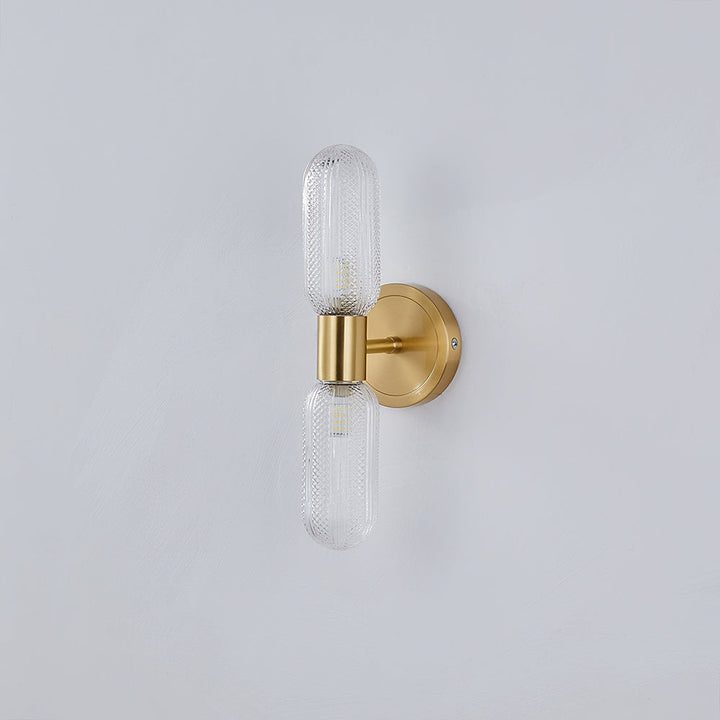 Valentina Applique Murale Luxe à Double Lumières, Métal/Verre, Or, Chambre - Neutralighting
