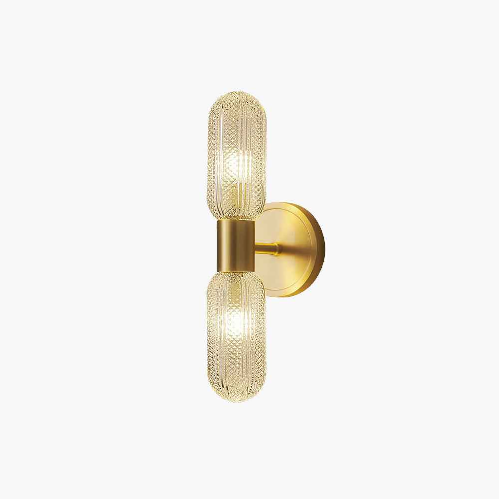 Valentina Applique Murale Luxe à Double Lumières, Métal/Verre, Or, Chambre - Neutralighting