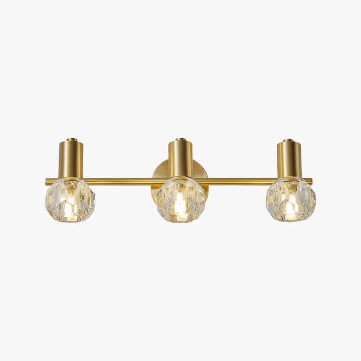 Kristy Applique Murale Miroir Globe Simple, Métal/Cristal, Doré, Salle de Bain - Neutralighting