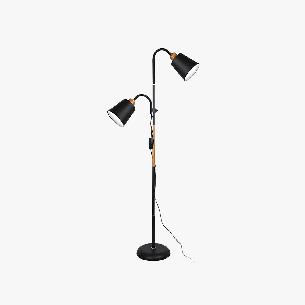 Tiffany Lampadaire Cylindre Moderne, Métal, Noir/Blanc, Salon - Neutralighting