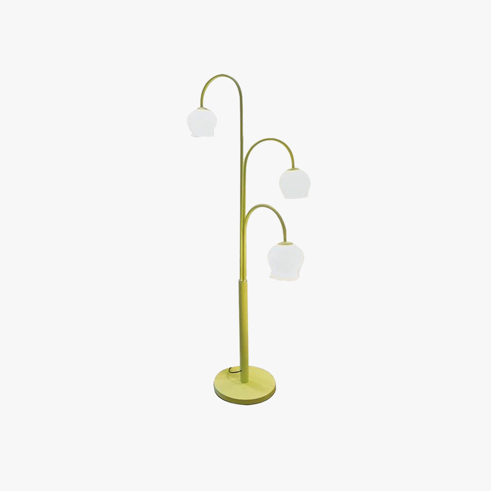 Arisha Lampadaire Fleur/Multi Art Deco, Métal/Verre, Blanc, Salon - Neutralighting