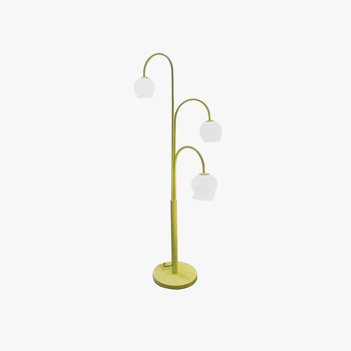 Arisha Lampadaire Fleur/Multi Art Deco, Métal/Verre, Blanc, Salon - Neutralighting