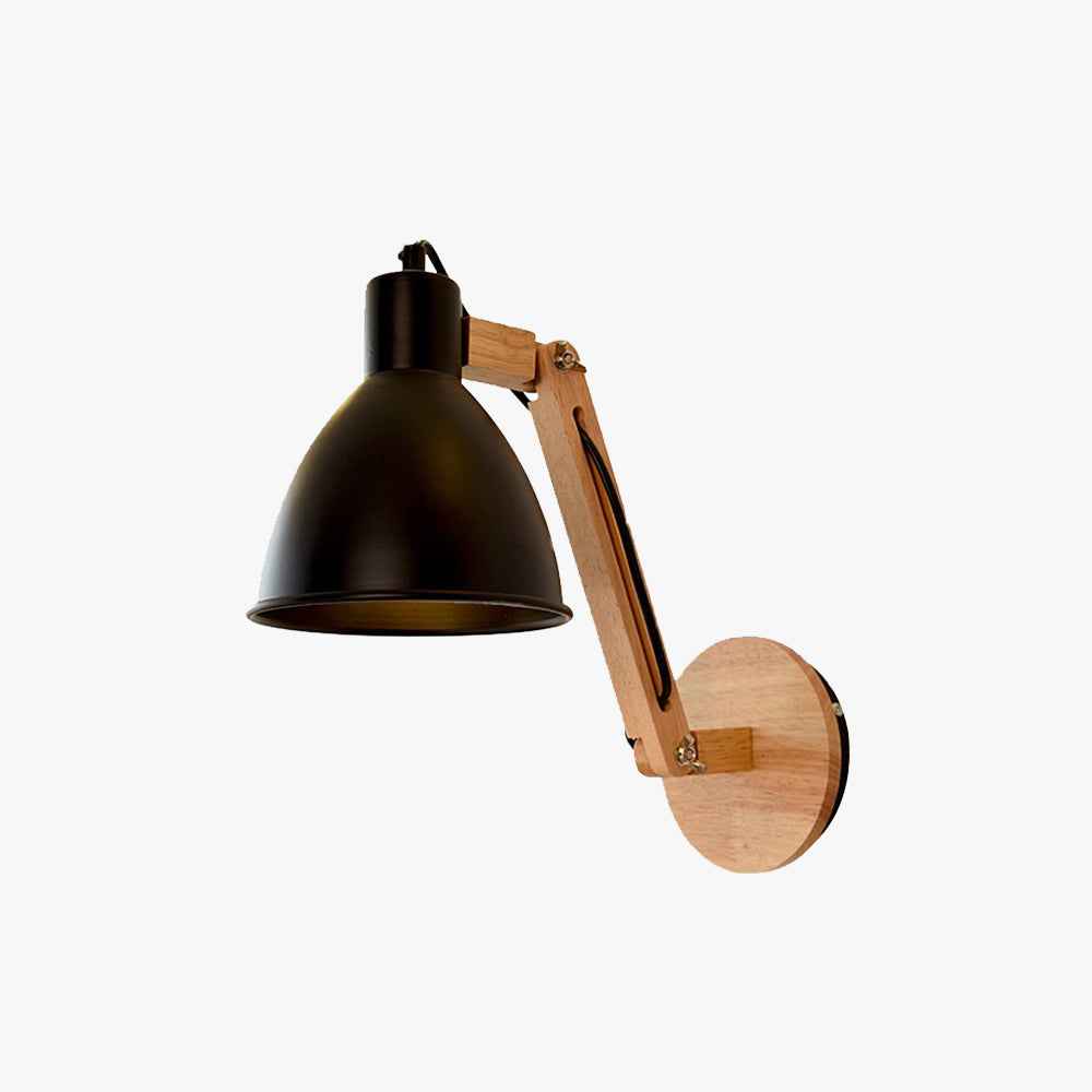 Epoch Applique Murale Orientable Vintage, Métal/Bois, Blanc/Noir - Neutralighting