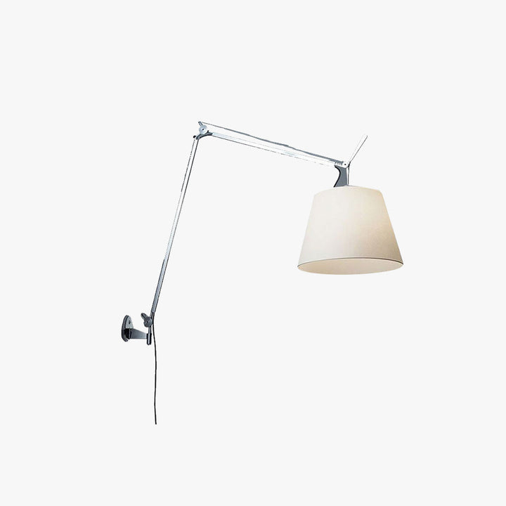Epoch Applique Murale Orientable Minimaliste, Métal/Fabrique, Argent - Neutralighting