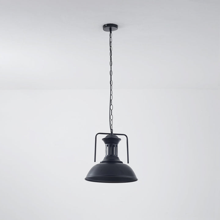 Silva Suspension Dôme Industrielle, Métal, Noir/Noir Blanc/Rouille, Salon - Neutralighting