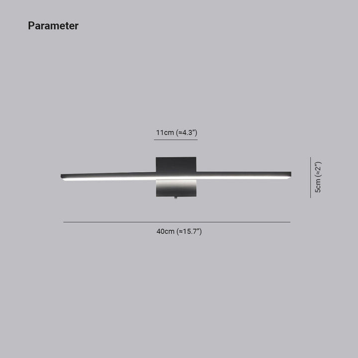 Ray Applique Murale LED Linéaire/Rectangulaire, Métal/Acrylique, Noir/Argent, Salle de Bain - Neutralighting