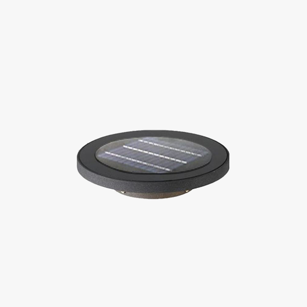 Ray Lampe Extérieure au Sol Rond Simple, Métal, Noir, Cour - Neutralighting